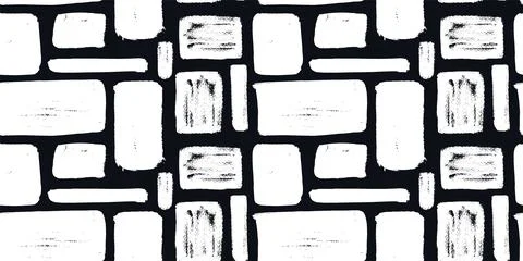 Seamless pattern with handdrawn white irregular rectangle shapes on blackboard Illustrazione stock