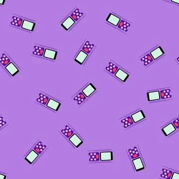 Seamless pattern handheld laser distance meter measuring tool Stock Illustration