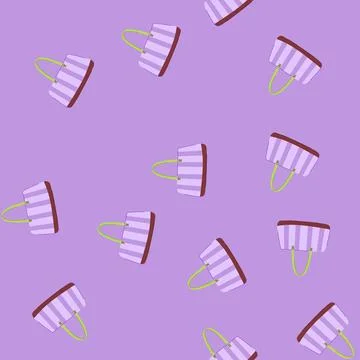 Seamless pattern handle beach bag cartoon vector Stockillustratie