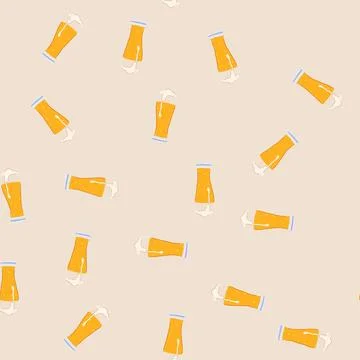 Seamless pattern handle beer cup cartoon vector Illustration