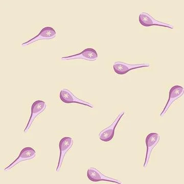 Seamless pattern handle ceramic soup spoon cartoon vector Illustration