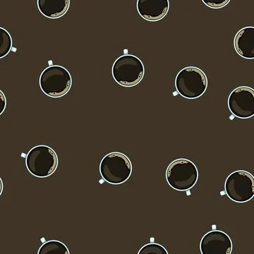 Seamless pattern handle coffee cup top cartoon vector Illustration