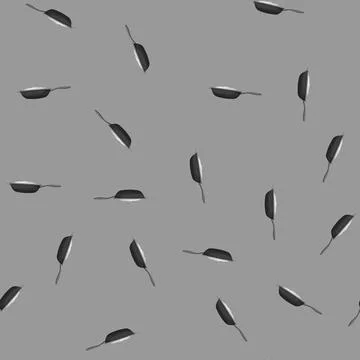 Seamless pattern handle frying pan kitchen cartoon vector Illustration