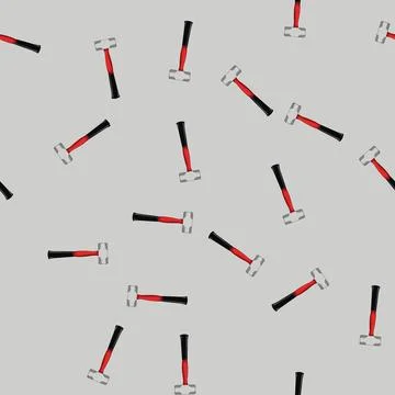 Seamless pattern handle hammer tool cartoon vector Illustrazione stock