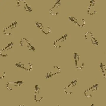 Seamless pattern handle kitchen faucet cartoon vector Illustration