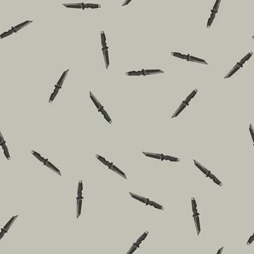 Seamless pattern handle military knife cartoon vector Illustration