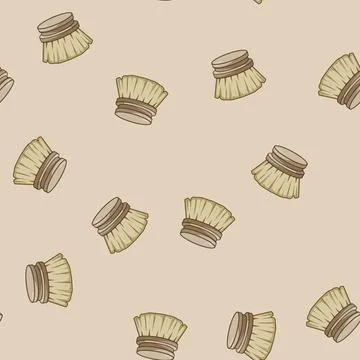 Seamless pattern handle mushroom brush cartoon vector 스톡 일러스트
