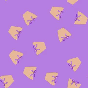Seamless pattern handle paper bag cartoon vector Illustration