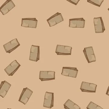 Seamless pattern handle paper bag cartoon vector Illustration