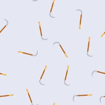 Seamless pattern handle scythe cartoon vector イラスト素材