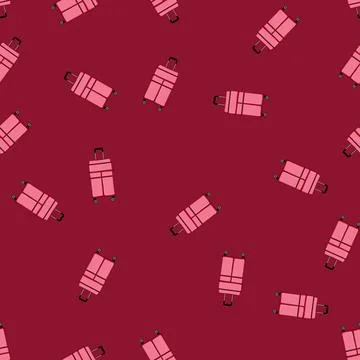 Seamless pattern handle soft shell suitcase cartoon vector Stock Illustration