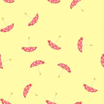 Seamless pattern handle umbrella cartoon vector Illustration
