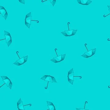 Seamless pattern handle umbrella rain cartoon vector Stock Illustration