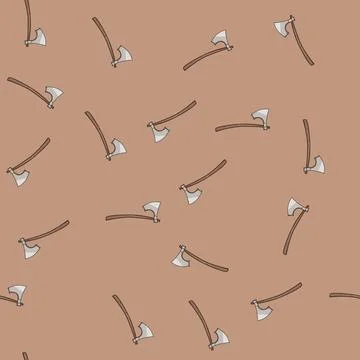 Seamless pattern handle viking axe cartoon vector 스톡 일러스트