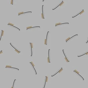 Seamless pattern handle wire brush cartoon vector Stockillustratie