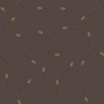 Seamless pattern handle witch broom cartoon vector Stock Illustration