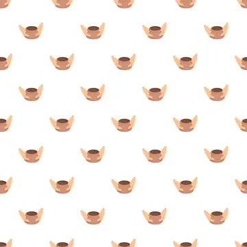 Seamless pattern with hands crafting a clay pot Illustrazione stock