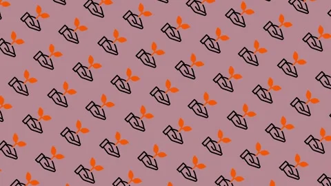 Seamless pattern of hands holding orange leaves, symbolizing nature and care. Stock Footage 325386118