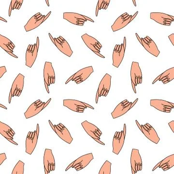 Seamless pattern with hands. Vector template. Stock Illustration