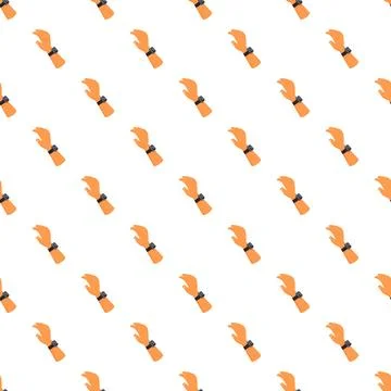 Seamless pattern with hands wearing smartwatches Stock Illustration