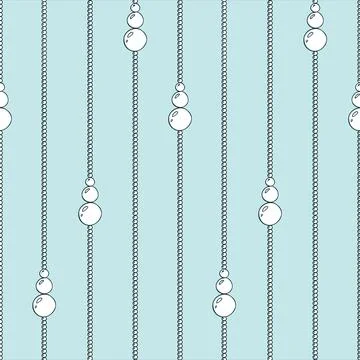 A seamless pattern of hanging round beads, minimalist and elegant. A hand-drawn Illustrazione stock