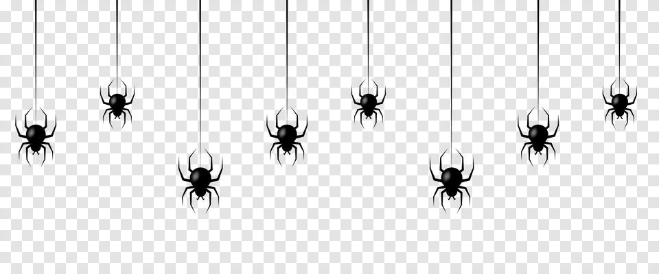Seamless pattern with hanging spiders Stock Illustration