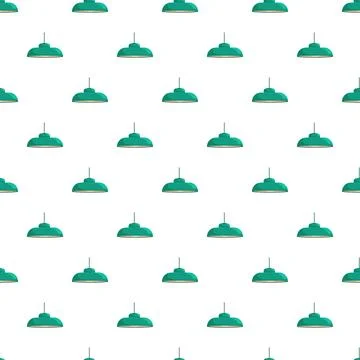 Seamless pattern with hanging teal kitchen lamps Stock Illustration