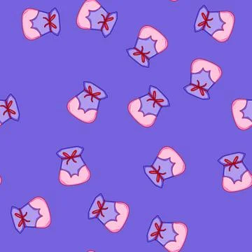 Seamless pattern happiness chinese lucky bag cartoon vector Stock Illustration