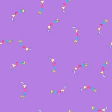 Seamless pattern happy birthday flags cartoon vector Stock Illustration