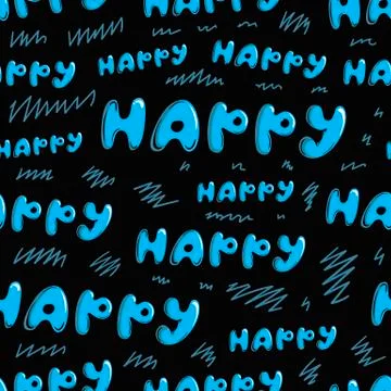 Seamless pattern happy black Stock Illustration