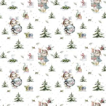 Seamless pattern Happy Chinese new year greeting card. 2021 zodiac. Cute cow  Stock Illustration