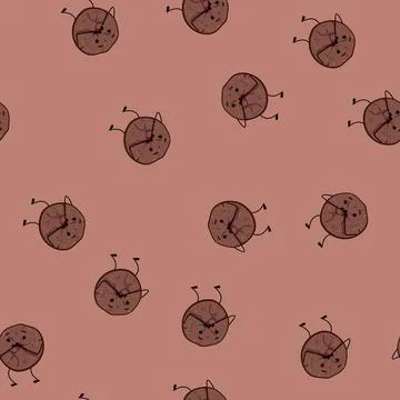Seamless pattern happy dessert character cartoon vector Stock Illustration