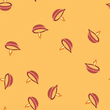 Seamless pattern happy diwali lamp cartoon vector Illustrazione stock