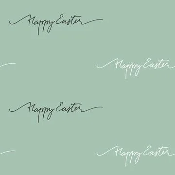 Seamless pattern with Happy Easter lettering Stock Illustration
