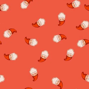 Seamless pattern happy garden gnome cartoon vector Stock Illustration