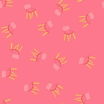 Seamless pattern happy kid chair cartoon vector Illustrazione stock