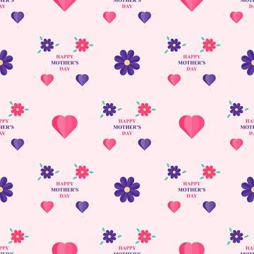 Seamless pattern happy mothers day. Stock Illustration