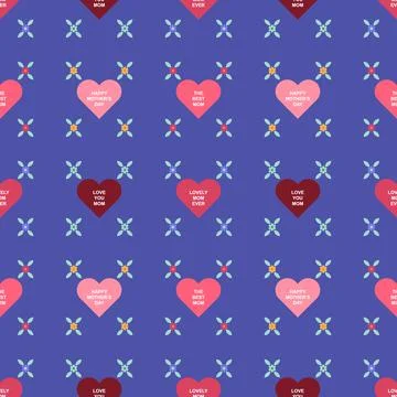 Seamless pattern happy mothers day. Stock Illustration