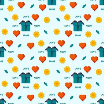 Seamless pattern happy mothers day. Stock Illustration