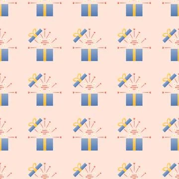 Seamless pattern happy mothers day. Stock Illustration