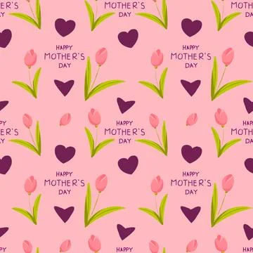 Seamless pattern happy mothers day. Stock Illustration