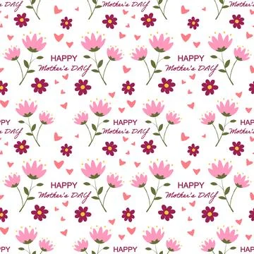 Seamless pattern happy mothers day. Stock Illustration