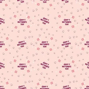 Seamless pattern happy mothers day. Stock Illustration