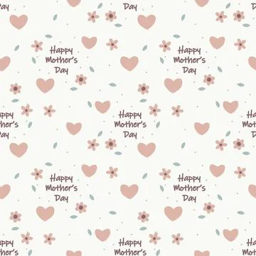 Seamless pattern happy mothers day. Vector illustration. Stock Illustration