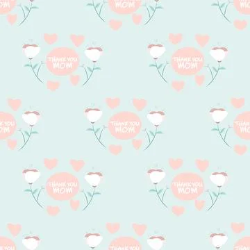 Seamless pattern happy mothers day. Stock Illustration