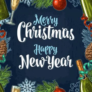 Seamless pattern with Happy New Year 2018 calligraphy lettering Stock Illustration