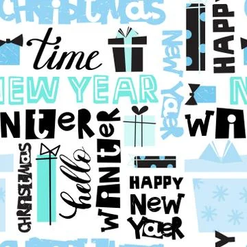 Seamless pattern Happy new year Stock Illustration