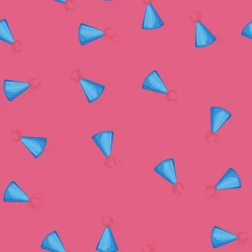Seamless pattern happy party hat cartoon vector Stock Illustration