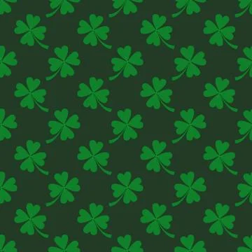 Seamless pattern with a happy patrick day theme and dominant green color. Illustrazione stock