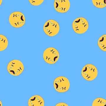 Seamless pattern happy smiley cartoon vector Illustrazione stock